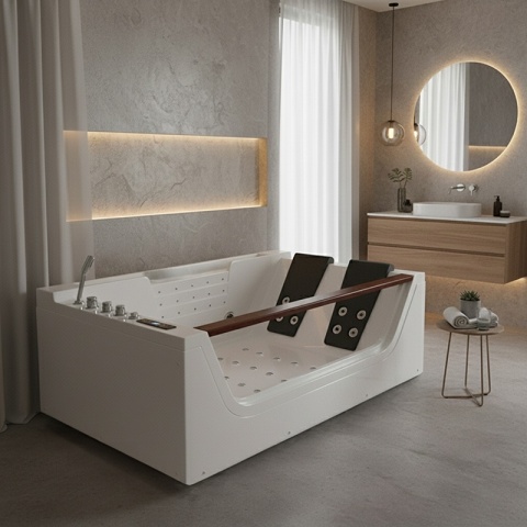 WANNA Z HYDROMASAŻEM Z PODGRZEWACZEM IMPERIA 610H BIAŁA 180x120 CM