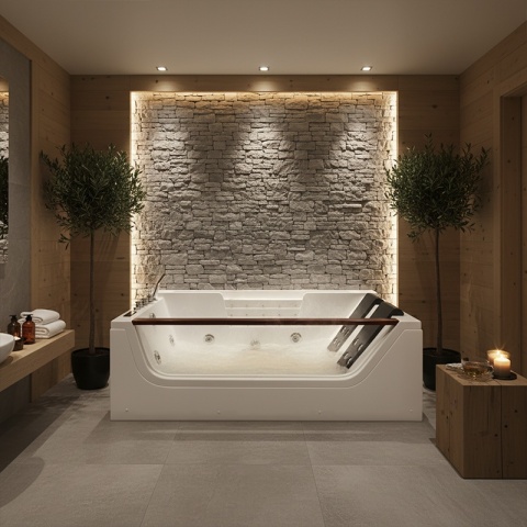 WANNA Z HYDROMASAŻEM Z PODGRZEWACZEM IMPERIA 610H BIAŁA 180x120 CM