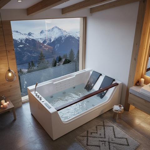 WANNA Z HYDROMASAŻEM Z PODGRZEWACZEM IMPERIA 610H BIAŁA 180x120 CM