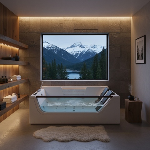 WANNA Z HYDROMASAŻEM Z PODGRZEWACZEM IMPERIA 610H BIAŁA 180x120 CM