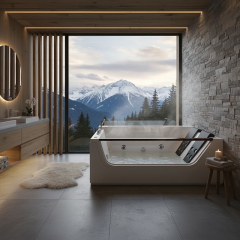 WANNA Z HYDROMASAŻEM Z PODGRZEWACZEM IMPERIA 610H BIAŁA 180x120 CM