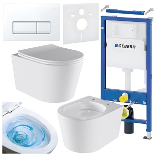 ZESTAW PODTYNKOWY WC STELAŻ GEBERIT DUOFIX MISKA ELITE-WH-03 PRZYCISK DELTA 50 BIAŁY