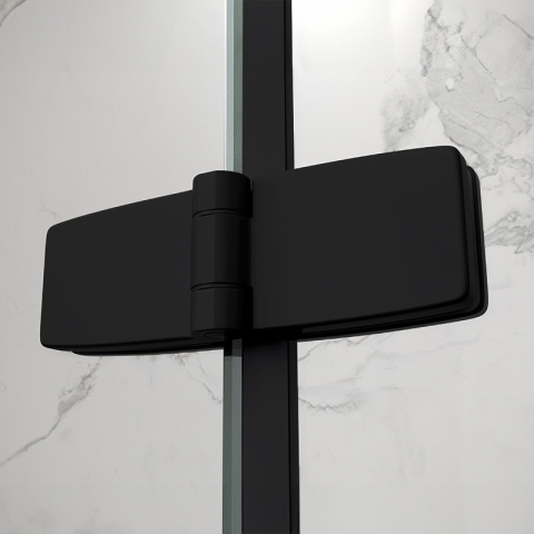 DRZWI PRYSZNICOWE SKŁADANE DO WNĘKI ZES-KZ21F-BL-120 CZARNE 120 CM 6 MM