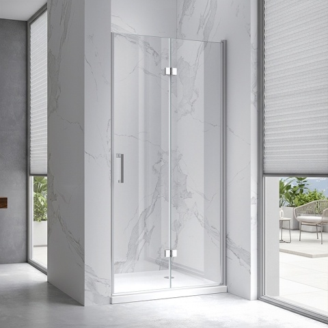 DRZWI PRYSZNICOWE UCHYLNE DO WNĘKI ZES-KZ21B-80 CHROM 80 CM 6 MM