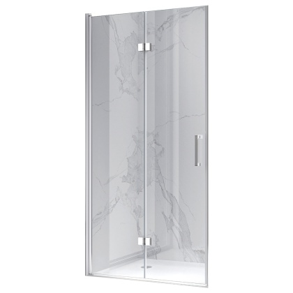 DRZWI PRYSZNICOWE UCHYLNE DO WNĘKI ZES-KZ21C-90 CHROM 90 CM 6 MM