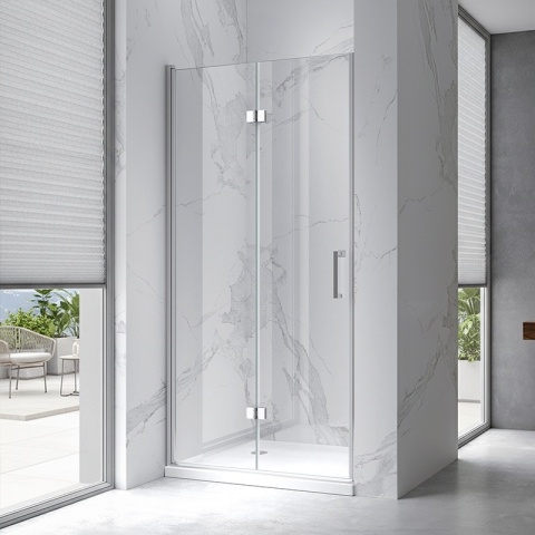 DRZWI PRYSZNICOWE UCHYLNE DO WNĘKI ZES-KZ21C-90 CHROM 90 CM 6 MM