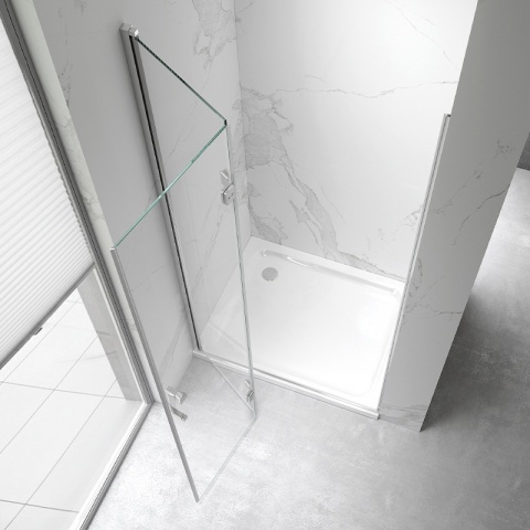 DRZWI PRYSZNICOWE UCHYLNE DO WNĘKI ZES-KZ21C-90 CHROM 90 CM 6 MM