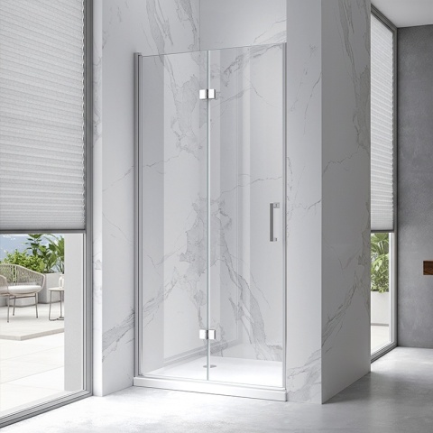 DRZWI PRYSZNICOWE UCHYLNE DO WNĘKI ZES-KZ21D-100 CHROM 100 CM 6 MM