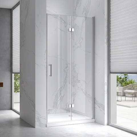 DRZWI PRYSZNICOWE UCHYLNE DO WNĘKI ZES-KZ21D-100 CHROM 100 CM 6 MM