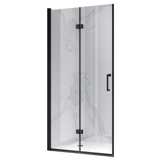 DRZWI PRYSZNICOWE UCHYLNE DO WNĘKI ZES-KZ21D-BL-100 CZARNE 100 CM 6 MM