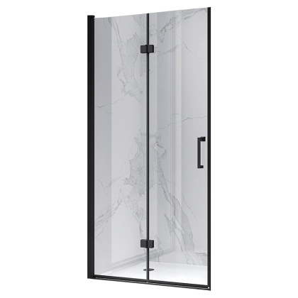 DRZWI PRYSZNICOWE UCHYLNE DO WNĘKI ZES-KZ21D-BL-100 CZARNE 100 CM 6 MM