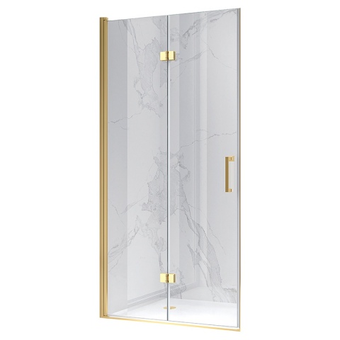 DRZWI PRYSZNICOWE UCHYLNE DO WNĘKI ZES-KZ21D-GL-100 ZŁOTE100 CM 6 MM
