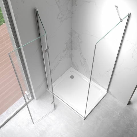 KABINA PRYSZNICOWA PROSTOKĄTNA ZES-KZ20C-90X80 CHROM 90x80 CM