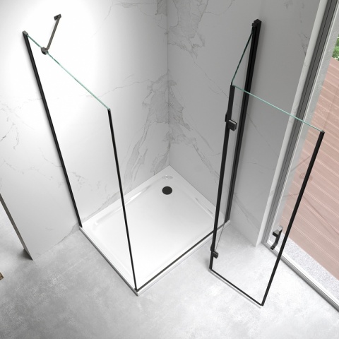 KABINA PRYSZNICOWA PROSTOKĄTNA ZES-KZ20D-BL-100X80 CZARNA 100x80 CM