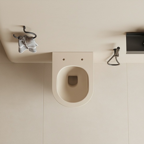 MISKA WC WISZĄCA RIMLESS LUMA-CAP-RIM-03 CAPPUCCINO RYFLOWANA DESKA WOLNOOPADAJĄCA DUROPLAST