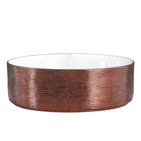 UMYWALKA NABLATOWA CERAMICZNA OKRĄGŁA LAVA-P-GL-360 SZCZOTKOWANE RÓŻOWE ZŁOTO 36x12 CM