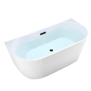 WANNA PRZYŚCIENNA RYFLOWANA CARLO2 517D2 BIAŁA PRZELEW CZARNY 170x75 CM