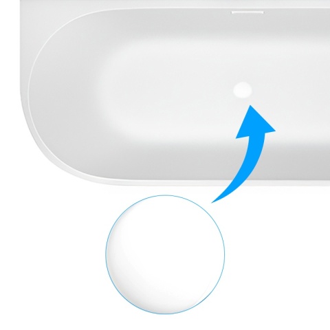 WANNA WOLNOSTOJĄCA PRZYŚCIENNA MERA 509C PRAWA BIAŁA PRZELEW BIAŁY POŁYSK 160x75 CM