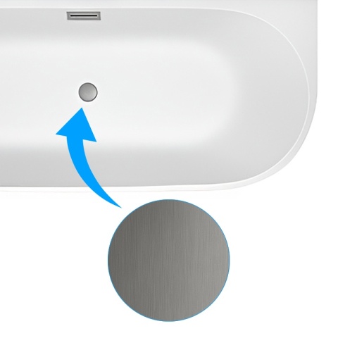 WANNA WOLNOSTOJĄCA PRZYŚCIENNA MERA2-509C2-L-P-GRBR LEWA BIAŁA PRZELEW SZCZOTKOWANA STAL 160x75 CM