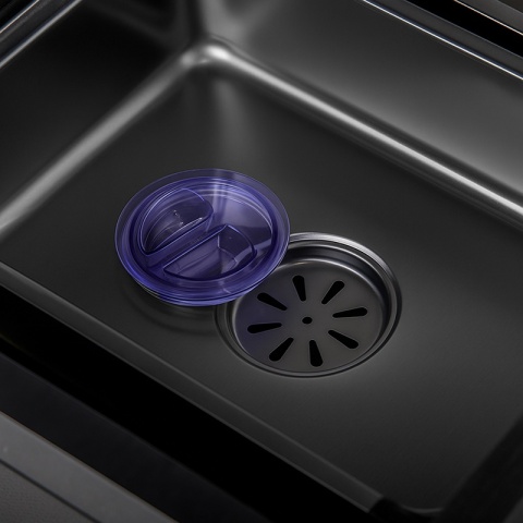 ZLEWOZMYWAK JEDNOKOMOROWY WIELOFUNKCYJNY ALFA 68X45 CZARNY ZLEW KUCHENNY