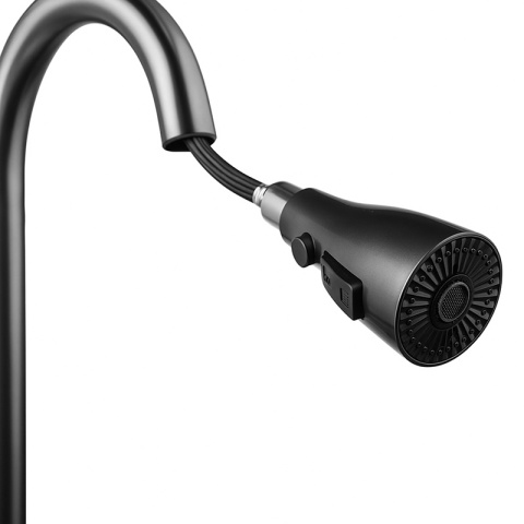 ZLEWOZMYWAK JEDNOKOMOROWY WIELOFUNKCYJNY ALFA 68X45 CZARNY ZLEW KUCHENNY