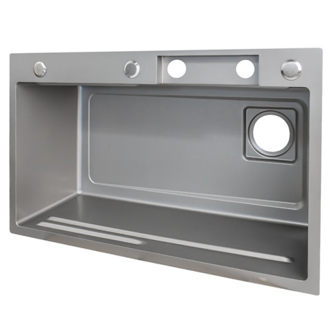 ZLEWOZMYWAK JEDNOKOMOROWY Z WODOSPADEM WIELOFUNKCYJNY ZES-PARYS 75X45 SZARY ZLEW KUCHENNY