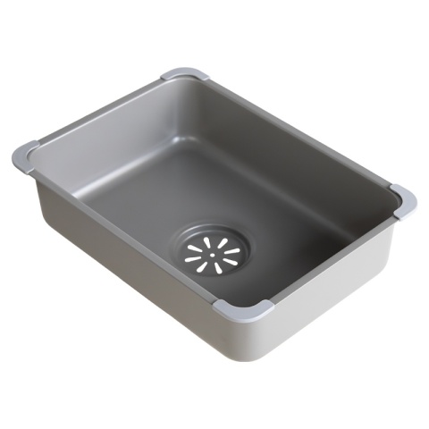 ZLEWOZMYWAK JEDNOKOMOROWY Z WODOSPADEM WIELOFUNKCYJNY ZES-PARYS 75X45 SZARY ZLEW KUCHENNY