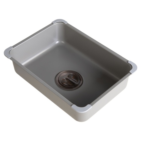 ZLEWOZMYWAK JEDNOKOMOROWY Z WODOSPADEM WIELOFUNKCYJNY ZES-PARYS 75X45 SZARY ZLEW KUCHENNY