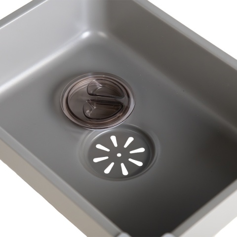 ZLEWOZMYWAK JEDNOKOMOROWY Z WODOSPADEM WIELOFUNKCYJNY ZES-PARYS 75X45 SZARY ZLEW KUCHENNY