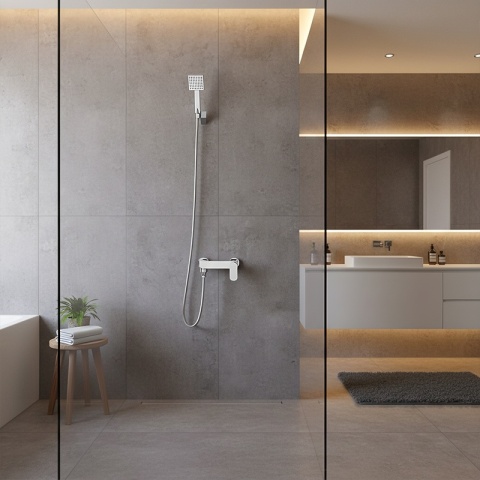 BATERIA WANNOWA ŚCIENNA PRYSZNICOWA NATRYSKOWA ZESTAW F304A CHROM