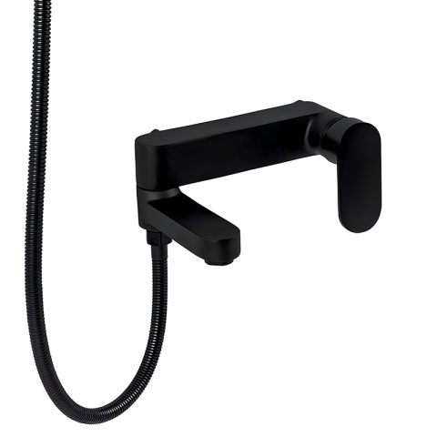 BATERIA WANNOWA ŚCIENNA PRYSZNICOWA NATRYSKOWA ZESTAW F304B-BL CZARNA