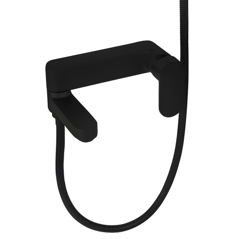 BATERIA WANNOWA ŚCIENNA PRYSZNICOWA NATRYSKOWA ZESTAW F304B-BL CZARNA