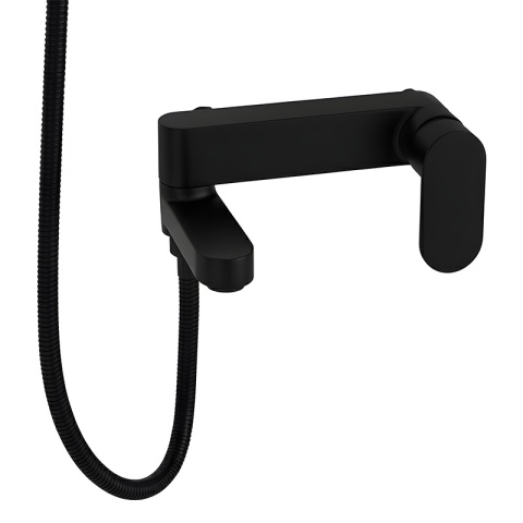 BATERIA WANNOWA ŚCIENNA PRYSZNICOWA NATRYSKOWA ZESTAW F304B-BL CZARNA