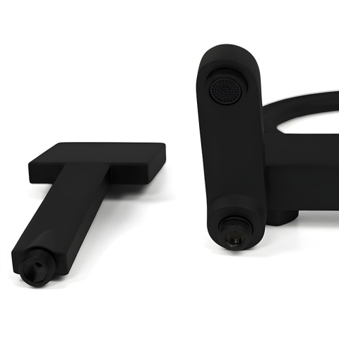 BATERIA WANNOWA ŚCIENNA PRYSZNICOWA NATRYSKOWA ZESTAW F304B-BL CZARNA