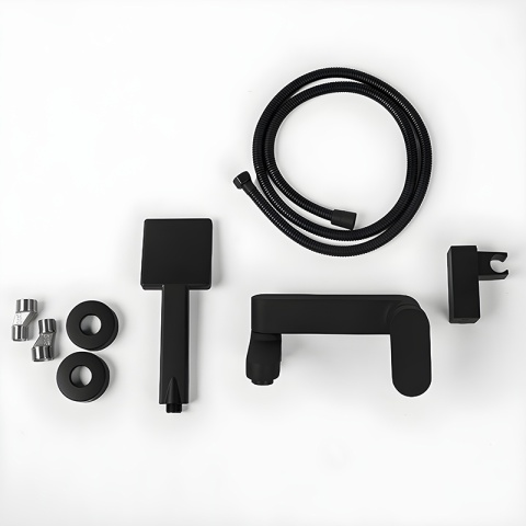 BATERIA WANNOWA ŚCIENNA PRYSZNICOWA NATRYSKOWA ZESTAW F304B-BL CZARNA