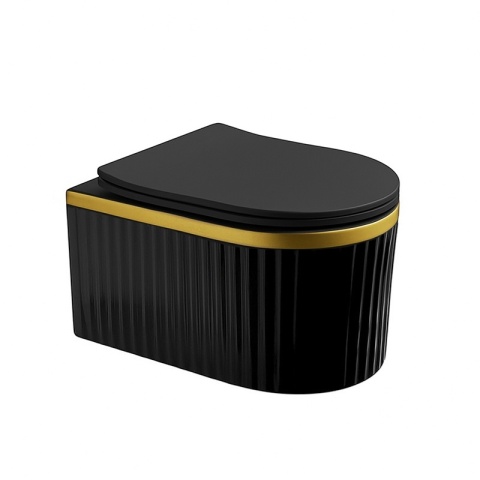 MISKA WC WISZĄCA RIMLESS LUMA-MTB-GL-RIM-03 CZARNY MAT DESKA WOLNOOPADAJĄCA DUROPLAST