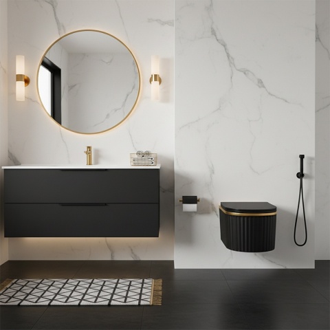 MISKA WC WISZĄCA RIMLESS LUMA-MTB-GL-RIM-03 CZARNY MAT DESKA WOLNOOPADAJĄCA DUROPLAST