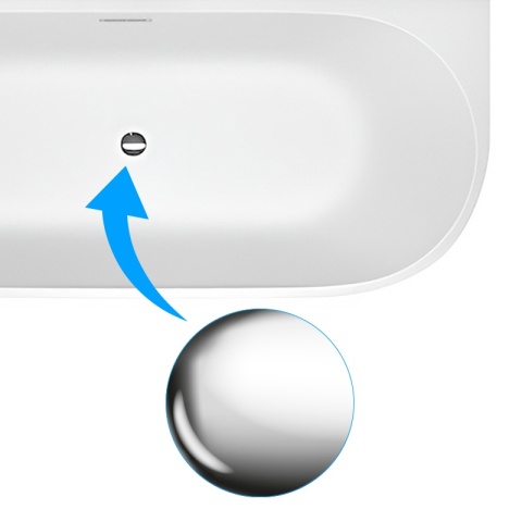 WANNA WOLNOSTOJĄCA PRZYŚCIENNA MERA 509C LEWA BIAŁA PRZELEW CHROM 160x75 CM