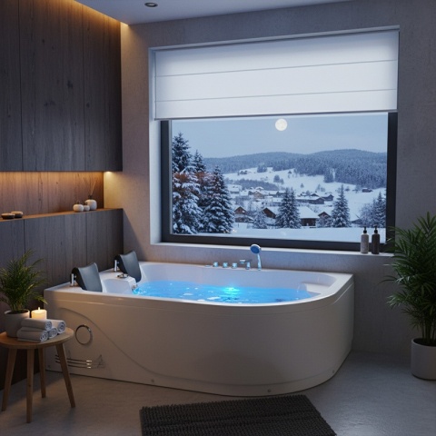 WANNA Z HYDROMASAŻEM CARMEN 631R PRAWA BIAŁA 180x120 CM