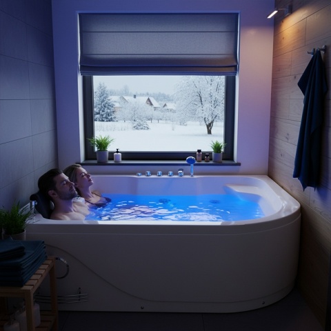 WANNA Z HYDROMASAŻEM CARMEN 631R PRAWA BIAŁA 180x120 CM