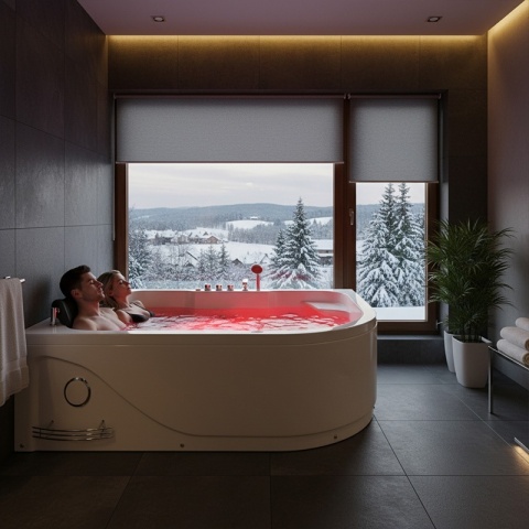 WANNA Z HYDROMASAŻEM Z PODGRZEWACZEM CARMEN 631RH PRAWA BIAŁA 180x120 CM