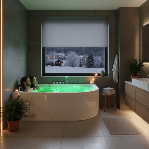 WANNA Z HYDROMASAŻEM Z PODGRZEWACZEM CARMEN 631RH PRAWA BIAŁA 180x120 CM