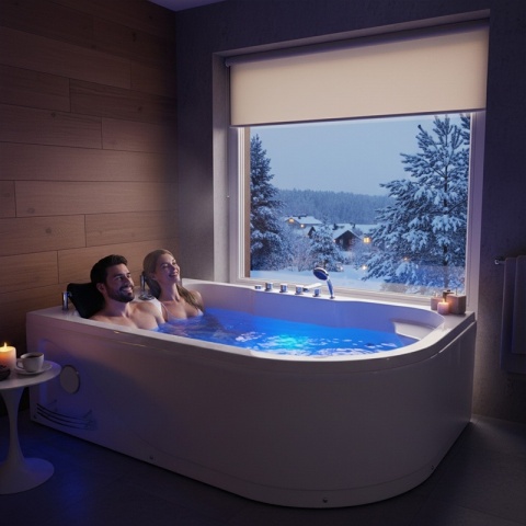 WANNA Z HYDROMASAŻEM Z PODGRZEWACZEM CARMEN 631RH PRAWA BIAŁA 180x120 CM