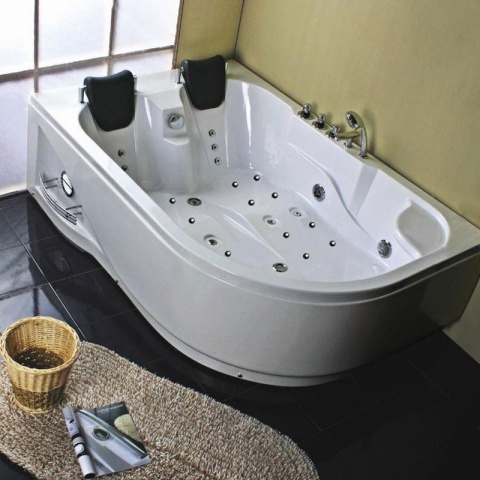 WANNA Z HYDROMASAŻEM Z PODGRZEWACZEM CARMEN 631RH PRAWA BIAŁA 180x120 CM