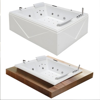 WANNA Z HYDROMASAŻEM DIABLO 666 DO ZABUDOWY BIAŁA 180x150 CM + OBUDOWA