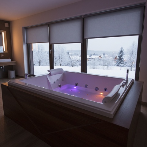 WANNA Z HYDROMASAŻEM DIABLO 666 DO ZABUDOWY BIAŁA 180x150 CM + OBUDOWA