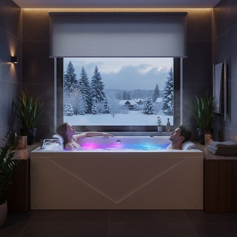 WANNA Z HYDROMASAŻEM DIABLO 666 DO ZABUDOWY BIAŁA 180x150 CM + OBUDOWA