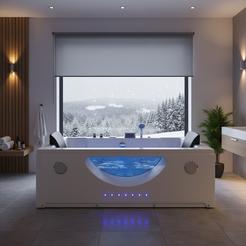 WANNA Z HYDROMASAŻEM Z PODGRZEWACZEM LEVANTE 659H BIAŁA 180x90 CM