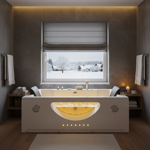 WANNA Z HYDROMASAŻEM Z PODGRZEWACZEM LEVANTE 659H BIAŁA 180x90 CM