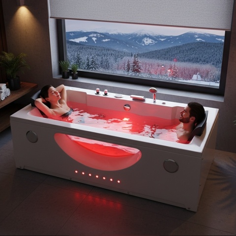 WANNA Z HYDROMASAŻEM Z PODGRZEWACZEM LEVANTE 659H BIAŁA 180x90 CM